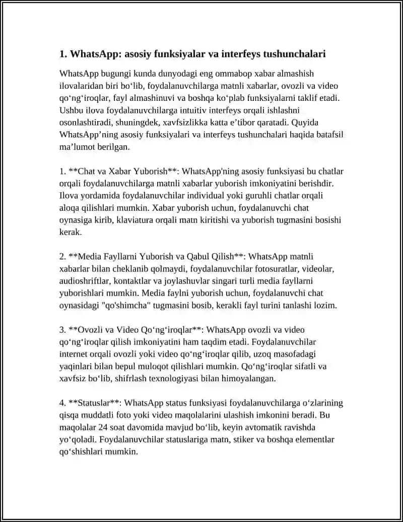 WhatsApp Tushunchalari 3