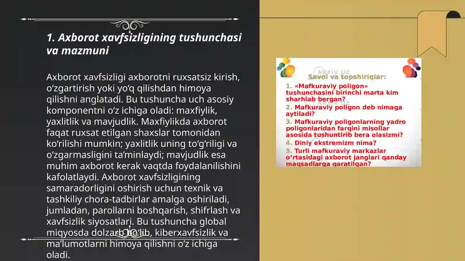 Oʻzbekistonda axborot xavfsizligining maʼnaviy va huquqiy asoslari 3