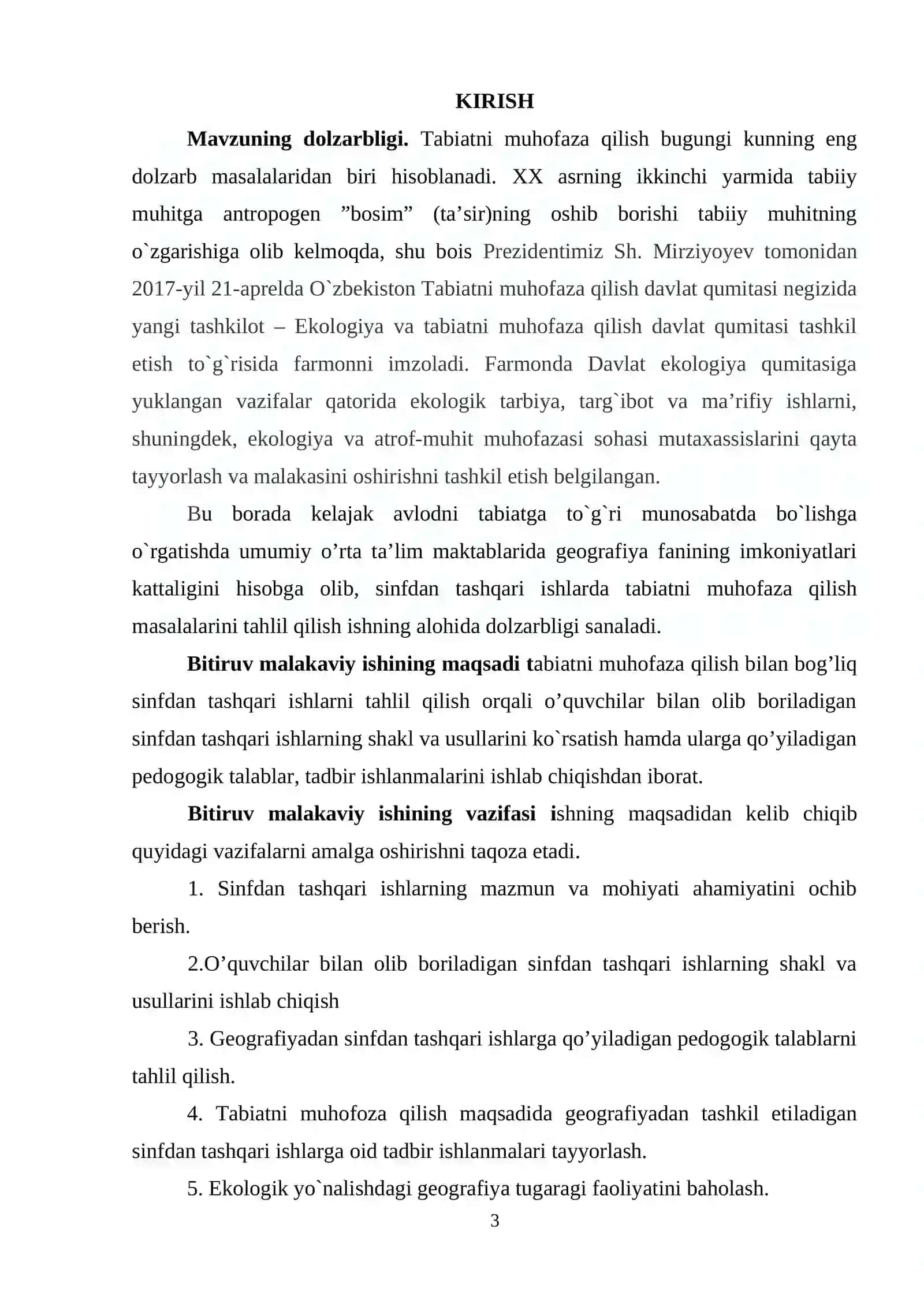 Sinfdan tashqari ishlarda tabiatni muhofaza qilish masalalari 3