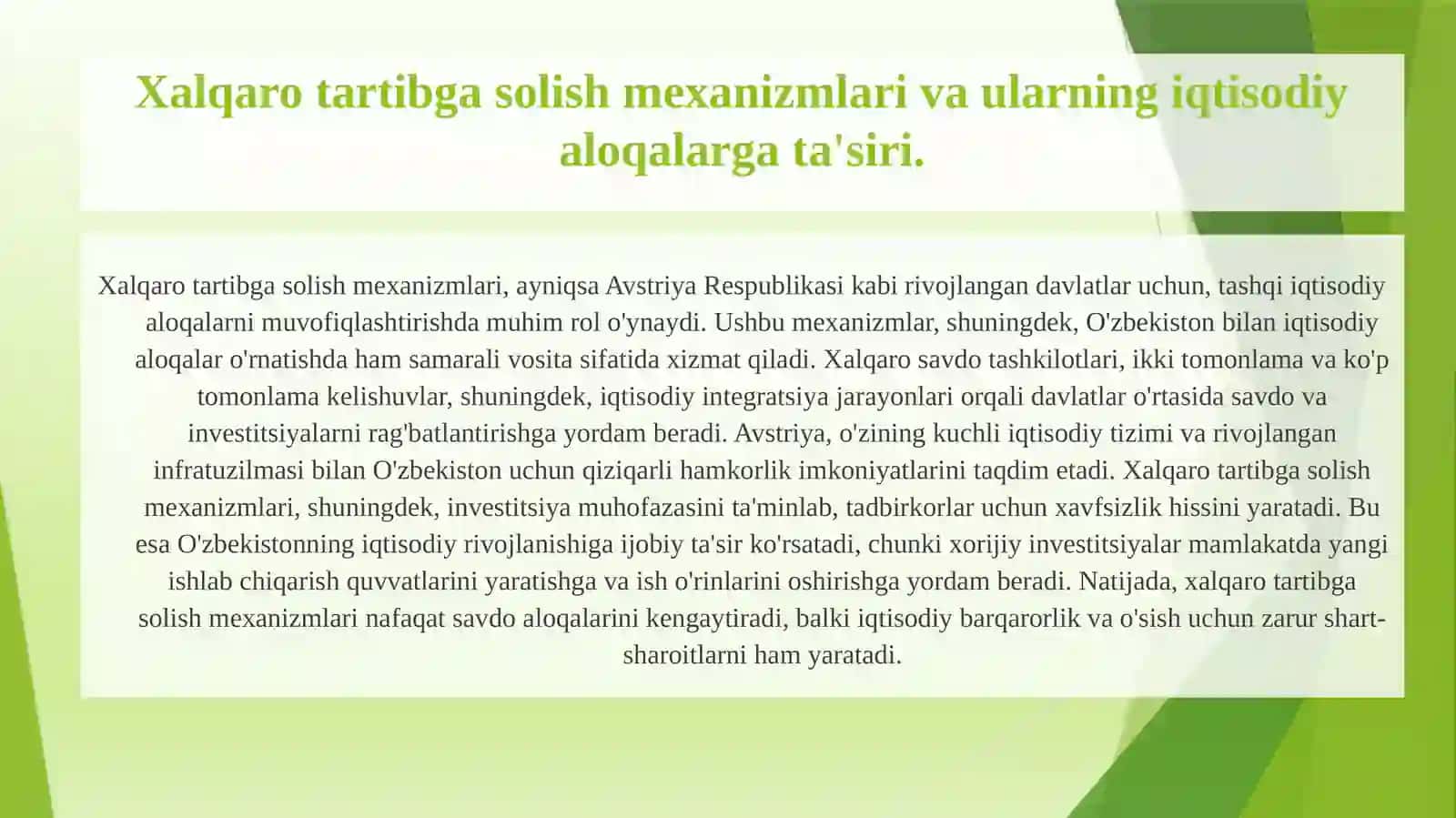 Avstriya Respublikasi tashqi iqtisodiy aloqalarni xalqaro tartibga solish hamda, ishlab chiqarish omillari xalqaro xarakat taxlili. 3