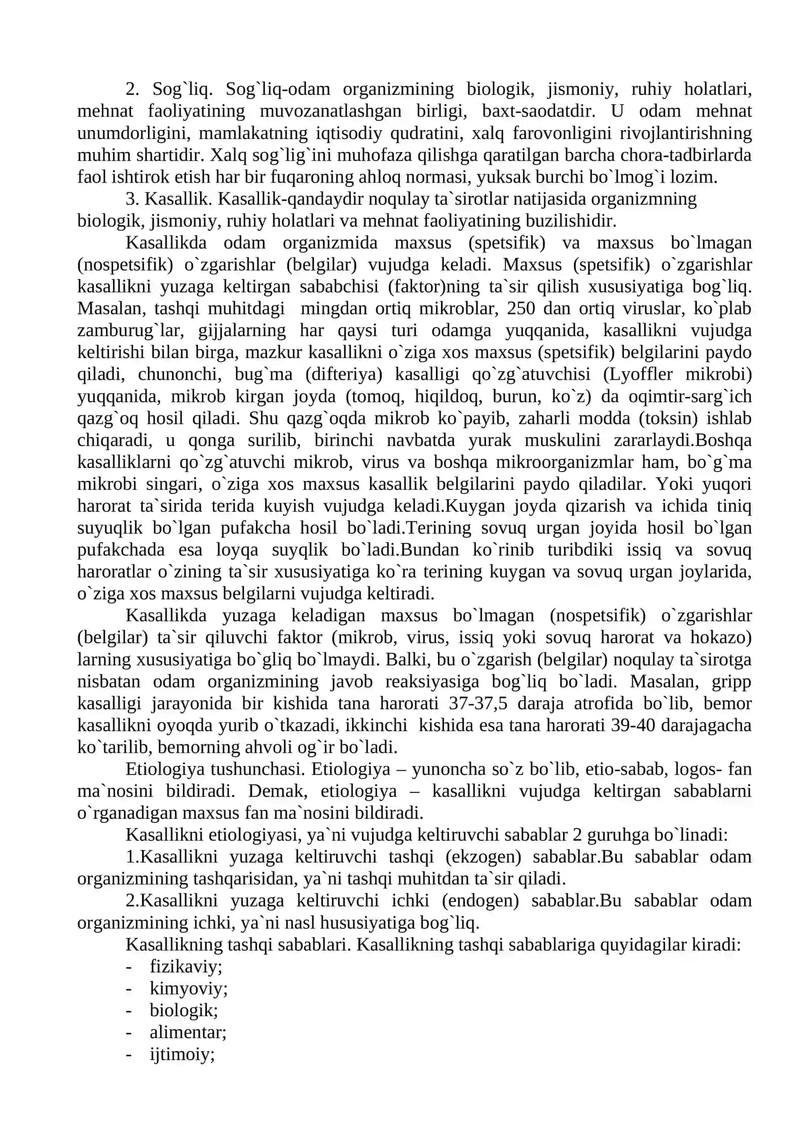Valeologiya asoslari fani haqida tushuncha. Sog`lik, kasallik, uchinchi holat 3