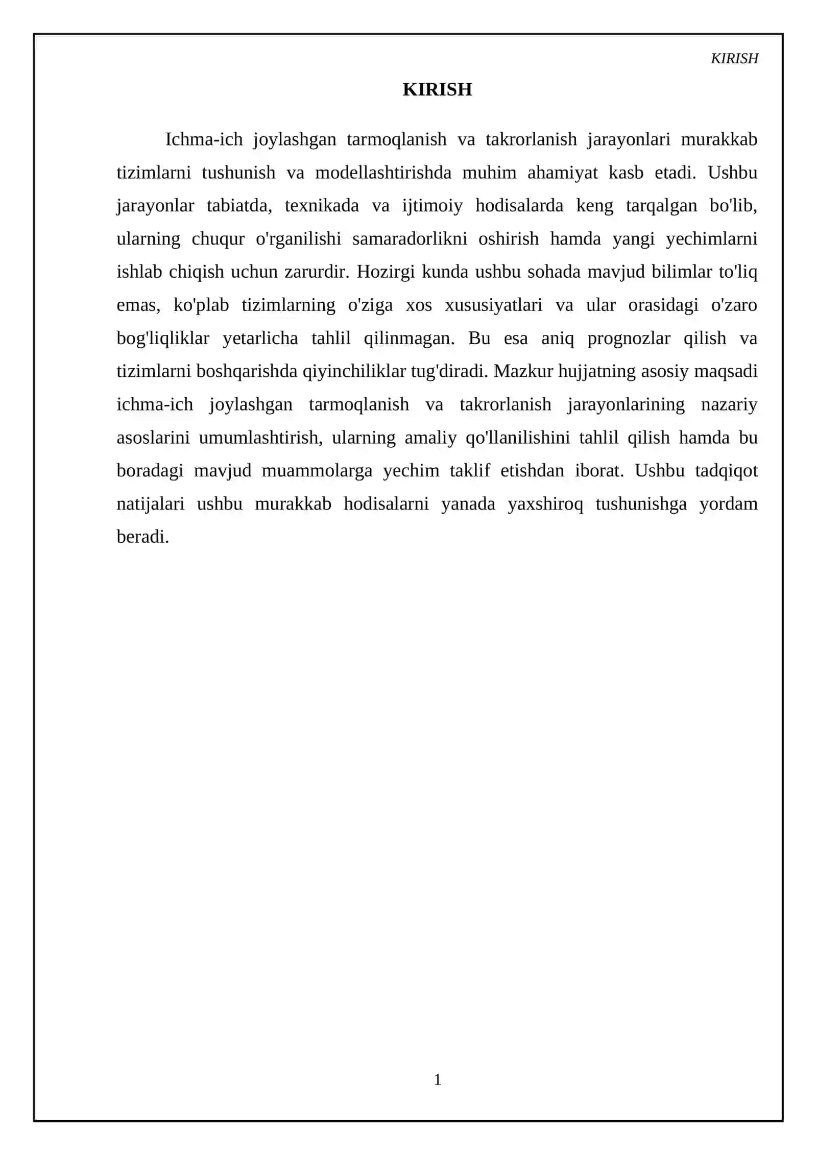 Ichma ich joylashgan tarmoqlanish va takrorlanish jarayonlari 3