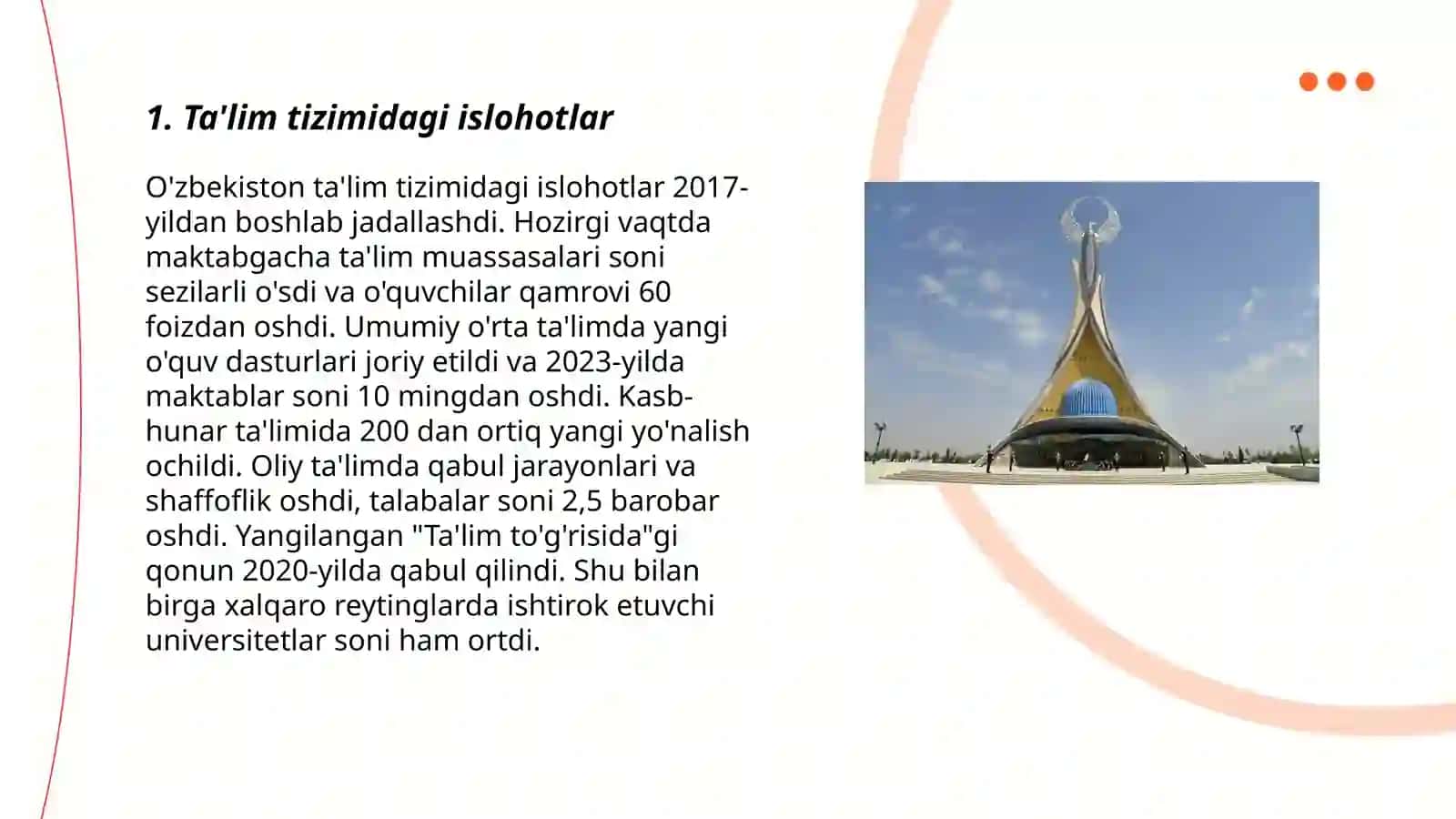 Ta'lim tizimidagi islohotlar 3