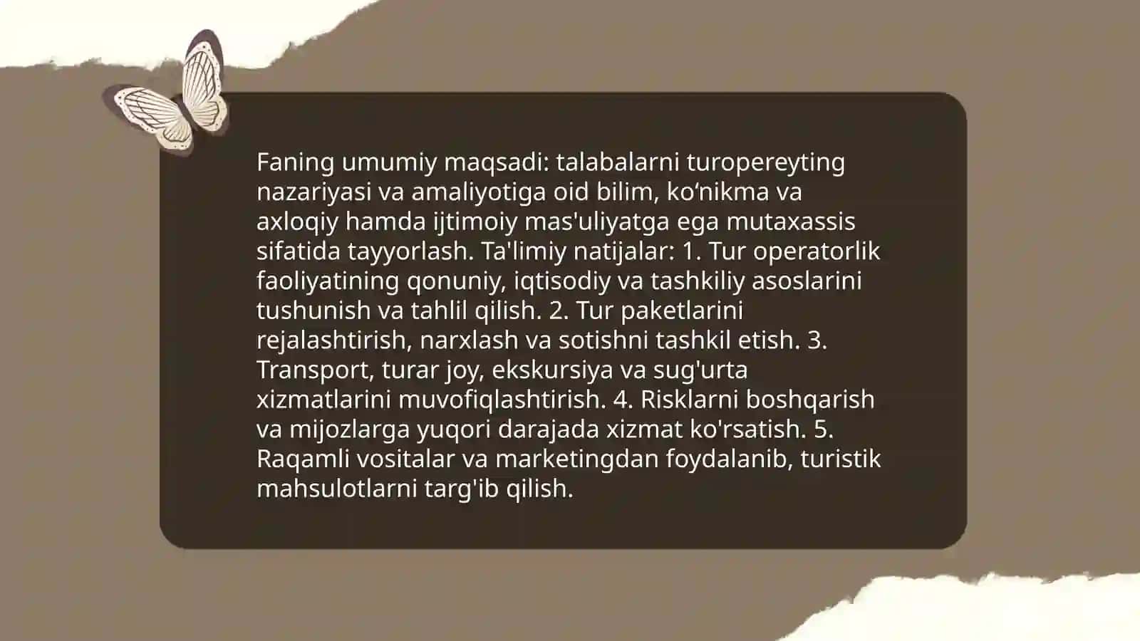 Turopereyting fanining maqsad va vazifalari 3