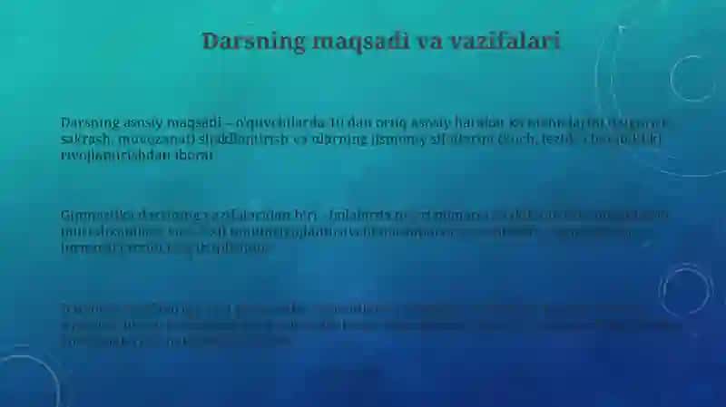 Gimnastika darslarini tashkel qilish va o'tkazish 3