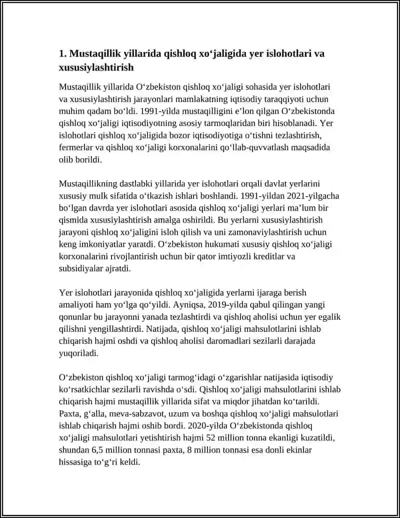 MUSTAQILLIK YILLARIDA QISHLOQ XOʻJALIGI VA SANOAT SOHASIDAGI EZGARISHLAR 3