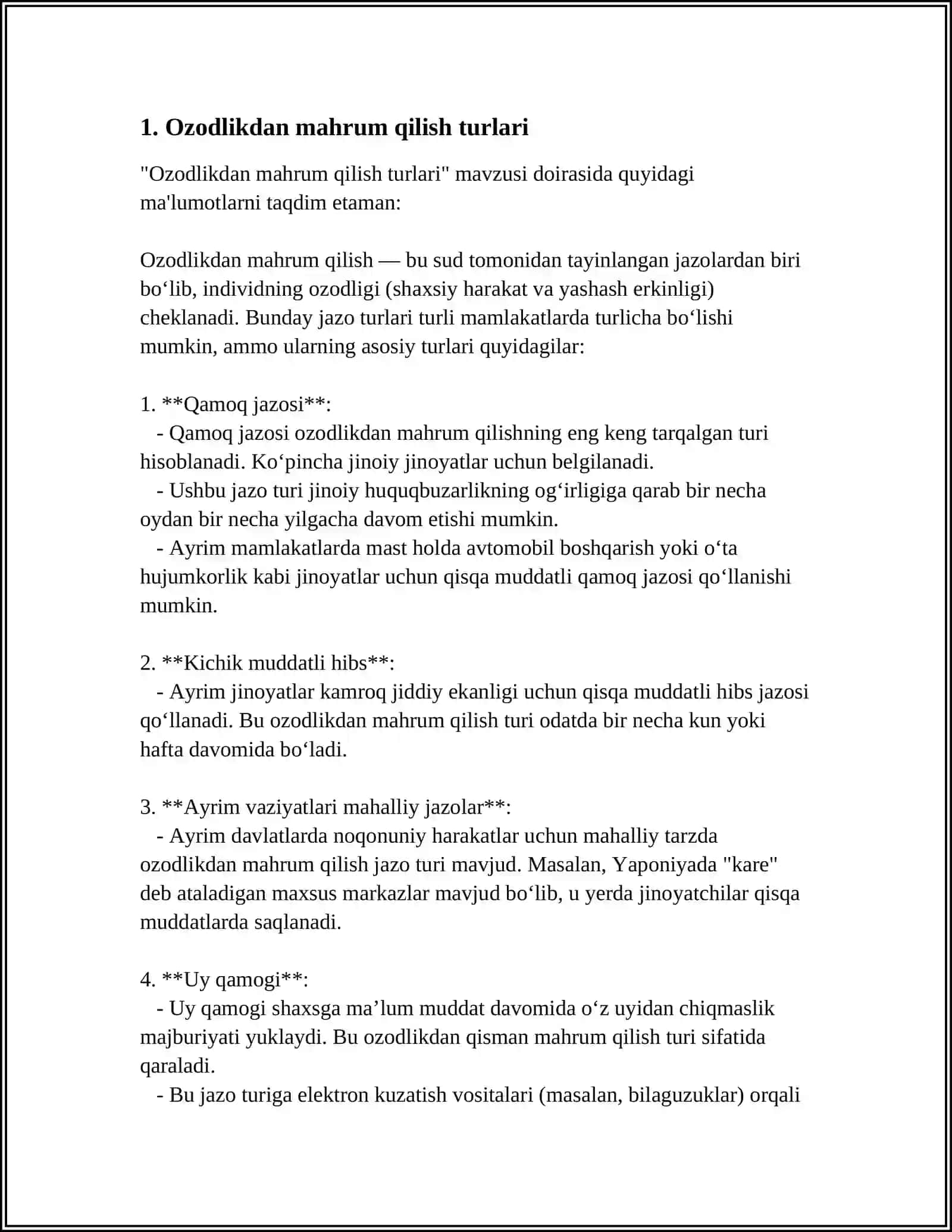 OZODLIKDAN MAHRUM QILISH TARIQASIDA JAZONI IJRO ETISH MUASSALARI 3