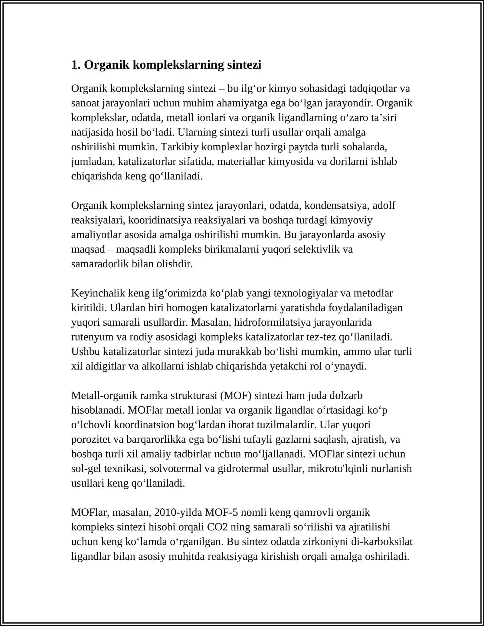 ORGANIK KOMPLEKS PAYDO QILUVCHILARNING TEXNOLOGIYADA QO'LLANILISHI 3