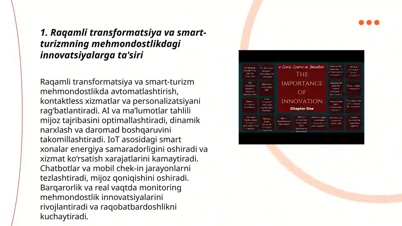 Turizm va mehmondostlikda innovatsiyalarning o'rni va ahamyati 3