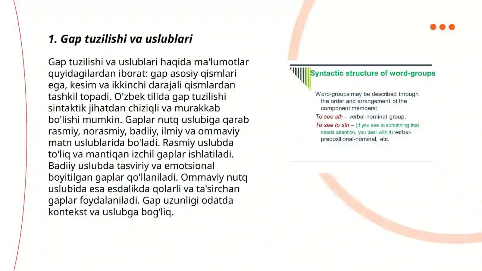 Sintaktik uslubiyat 3