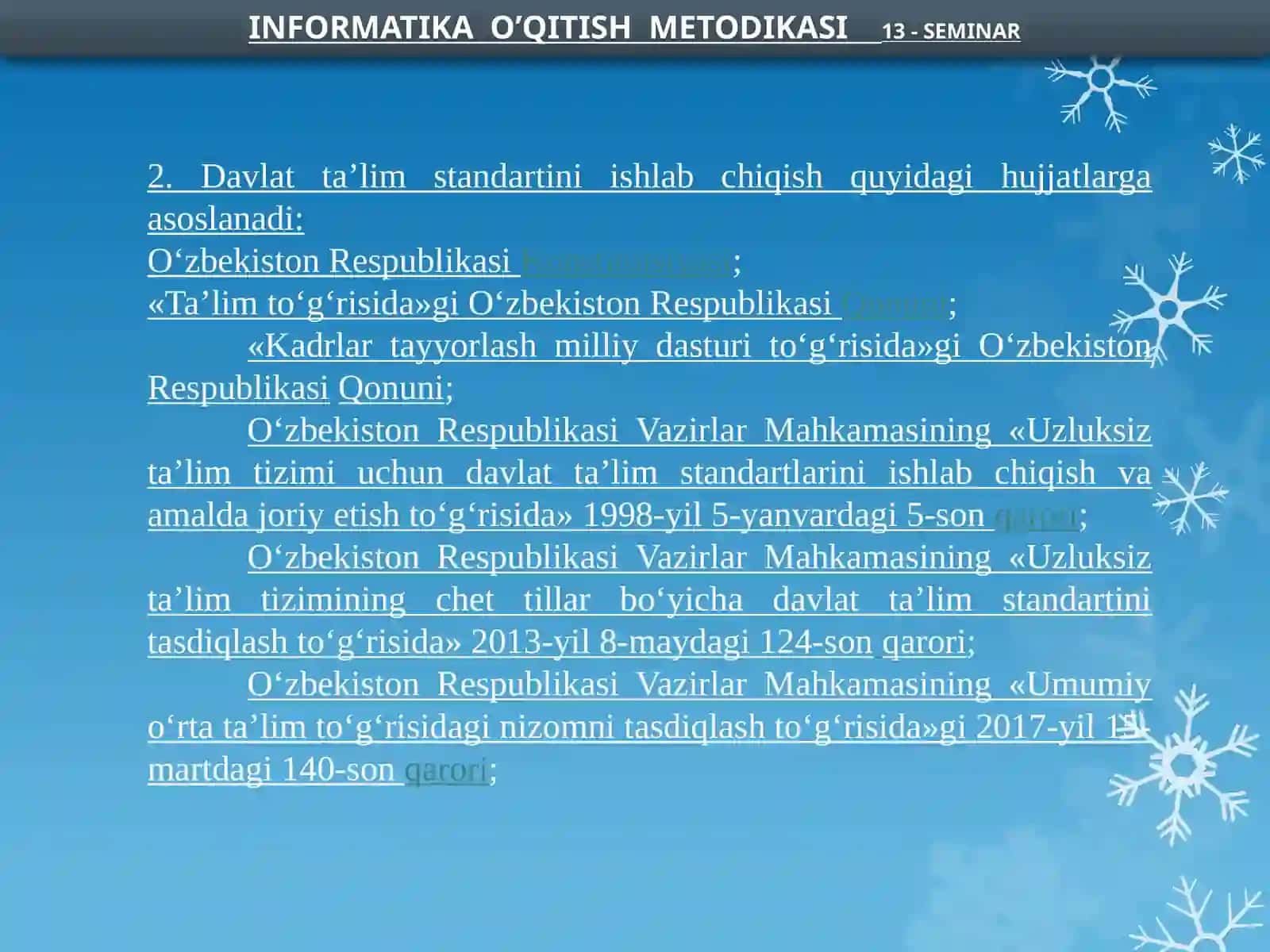 O‘rtamaxsuskasb-hunarta’limidaInformatikavaaxborottexnologiyalarifaniningmazmunivaungaqoyiladigantalablar 3