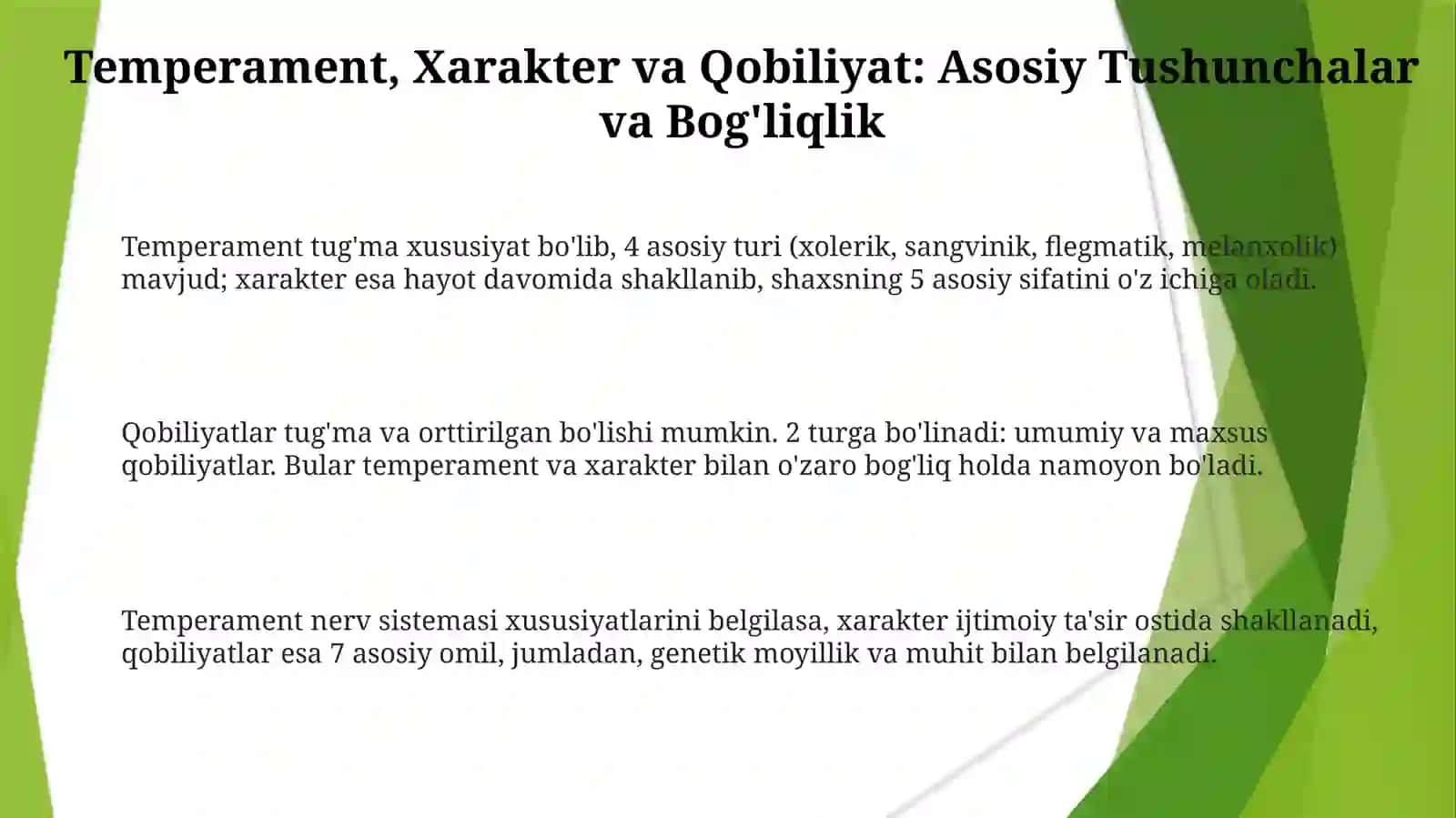 Temperament.Xarakter.Qobiliyatlar 3