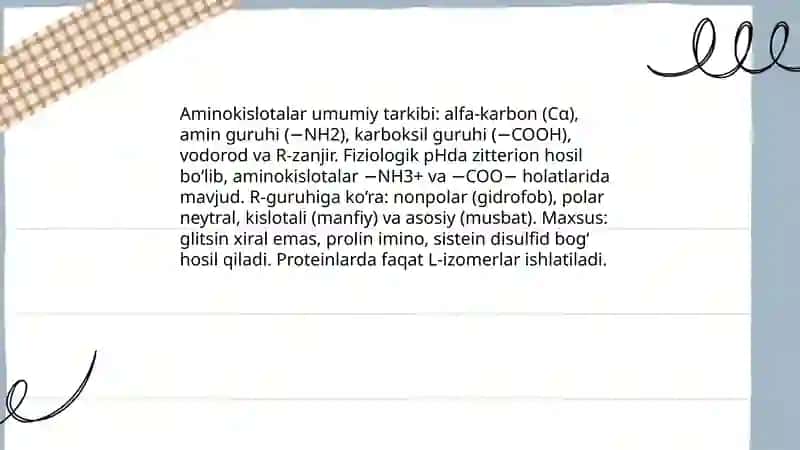Aminokislotalar,nukleotidlar va ularning metabolizmi bilan bog'liq molekullar 3