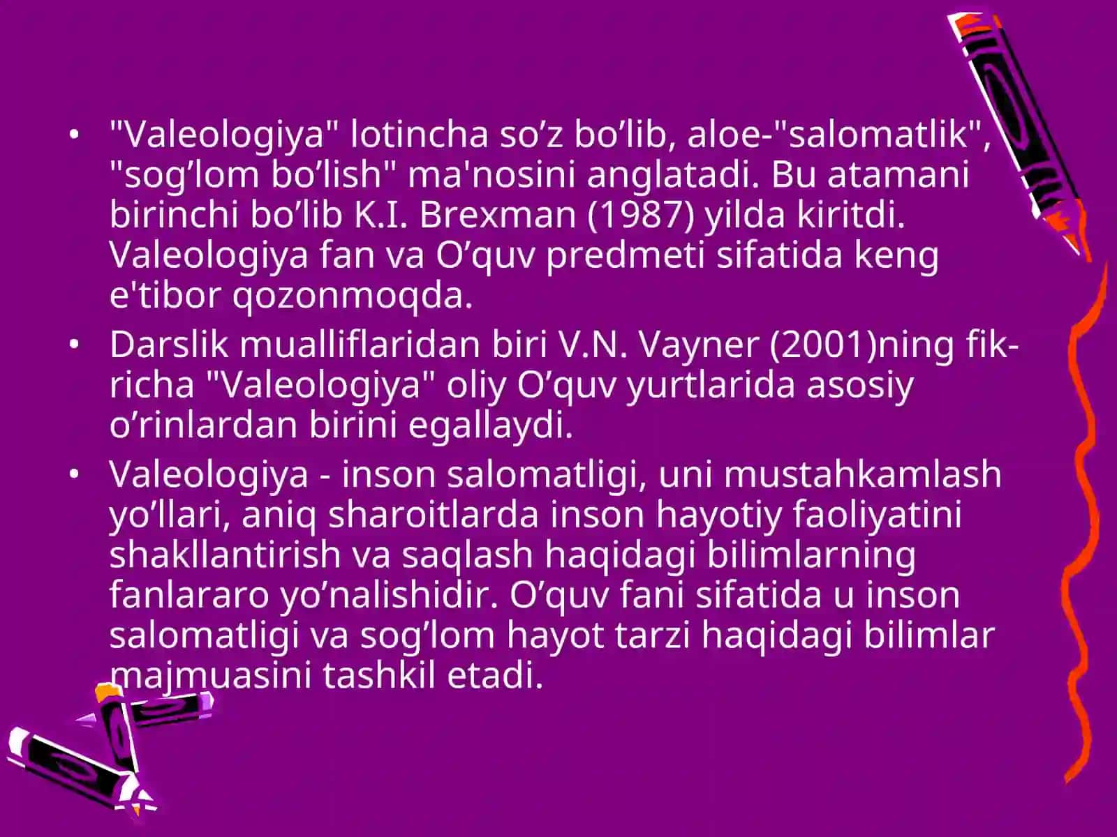 VALEOLOGIYADA HAYOT VA SALOMATLIK RITMI 3