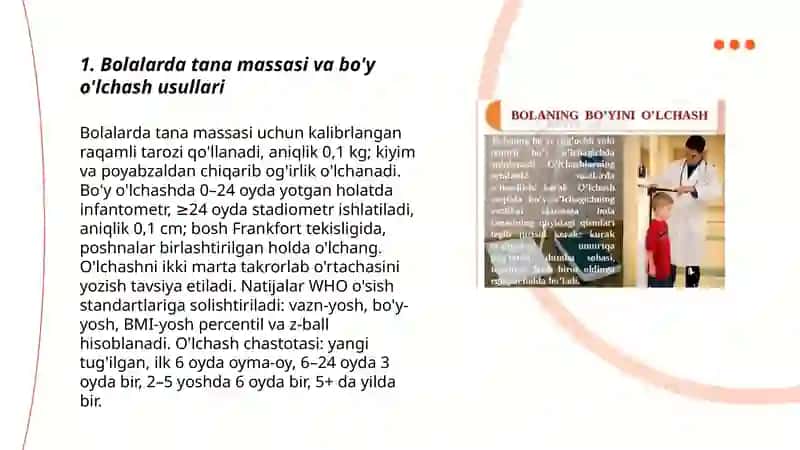 Bolalarda õsish va rivojlanish monitoringi 3