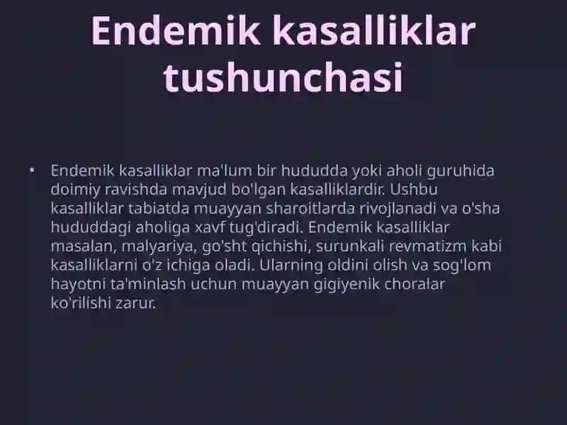 Endemik kasalliklarni oldini olishning gigiyenik asoslari 3
