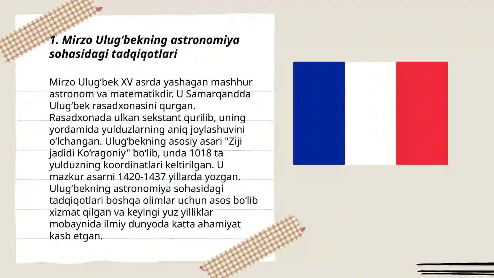 Mirzo Ulug‘bek merosining jahon fani taraqqiyotidagi tutgan o‘rni 3