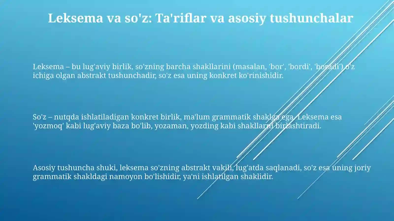 Leksema va soʻz munosabati 3