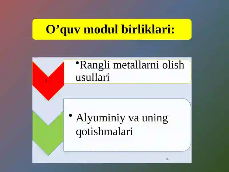 Ranglimetallar va ular asosidagi qotishmalar 3