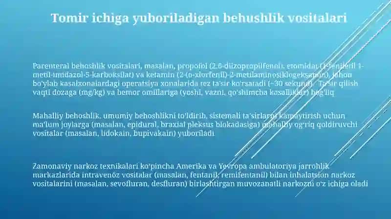 Zamonaviy anestetik vositalar 3