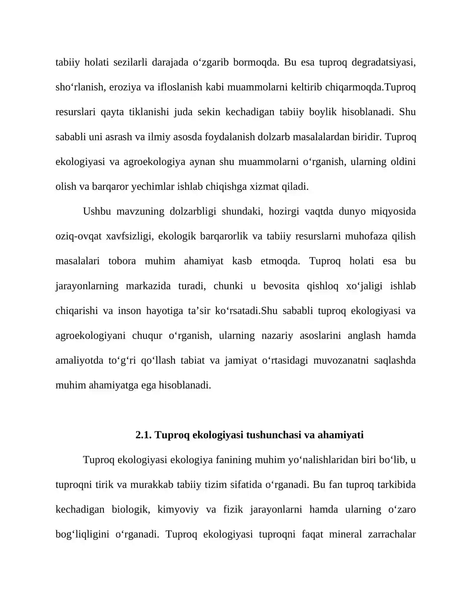 Tuproq ekalogiyasi va agroekalogiyasi haqida tushuncha 3