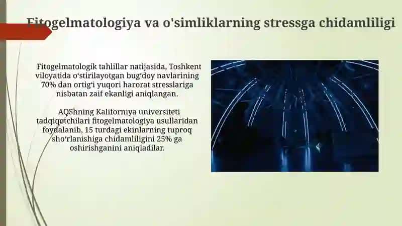 Fitogelmatologiya va o'simliklarning stressga chidamliligi 3