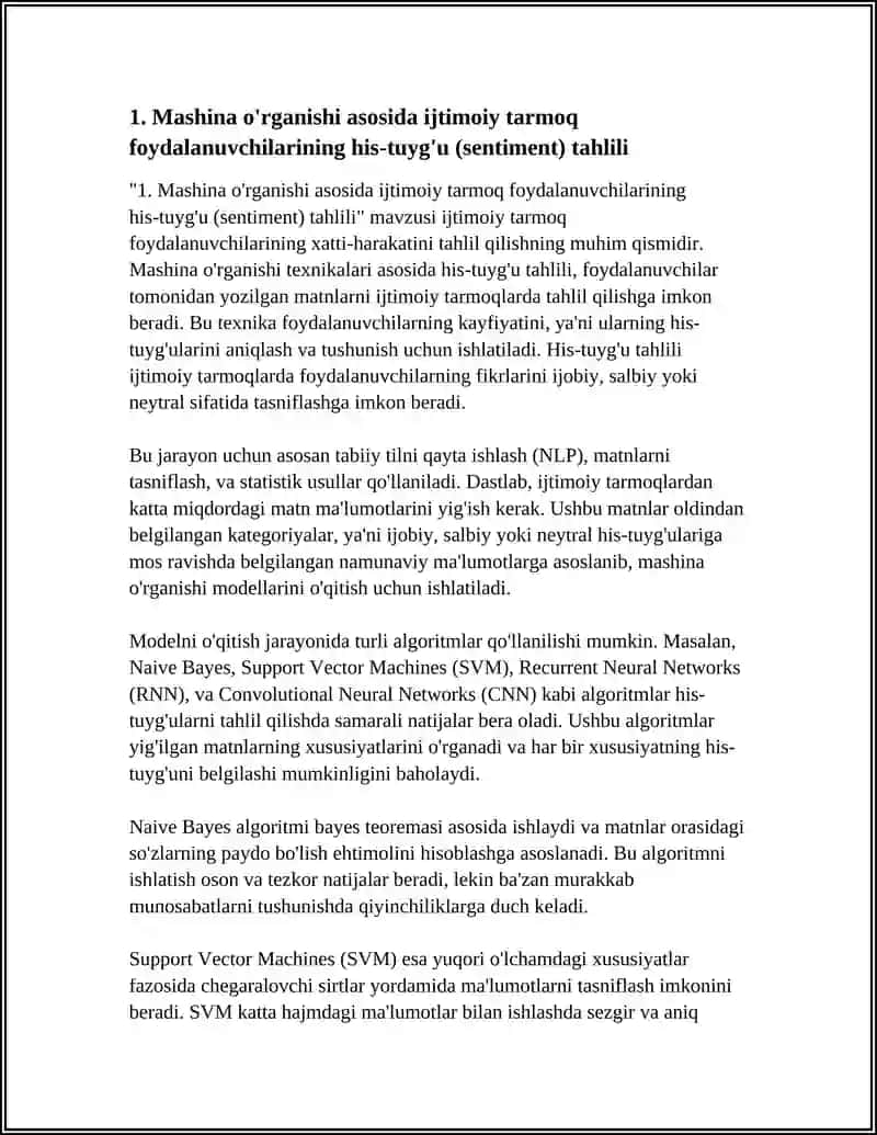 MACHINE LEARNING ASOSIDA IJTIMOIY TARMOQ FOYDALANUVCHILARINING XATTI-HARAKATINI TAHLIL QILISH 3