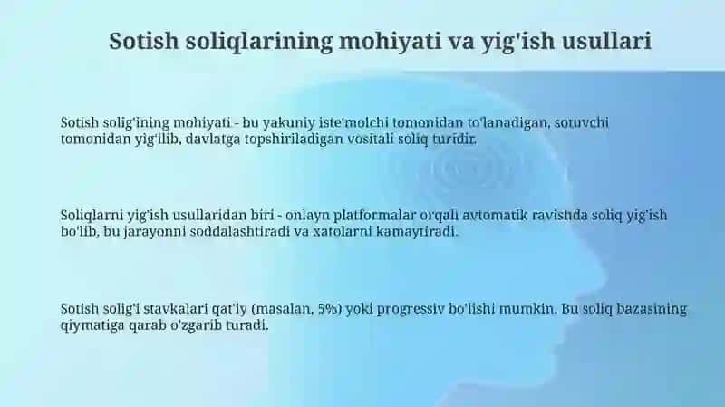 Sotish soliqlarining mohiyati va yig'ish usullari 3