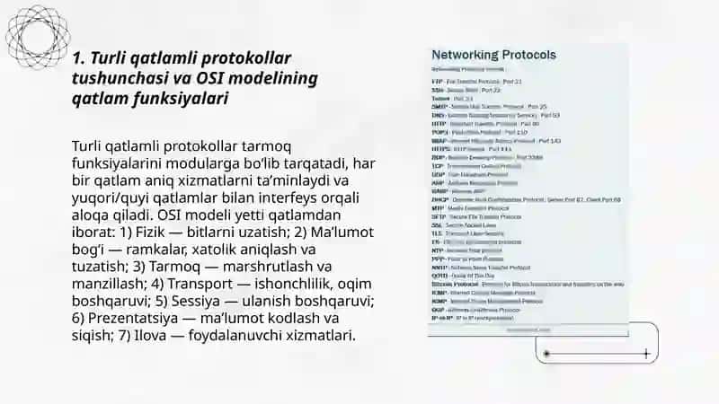 Turli qatlamli protokollarning ishlash tamoyillari va ulardan foydalanish 3