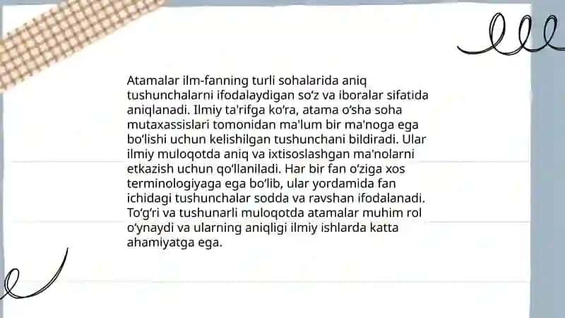Atamalarning ilmiy va kasbiy sohada ahamiyati 3