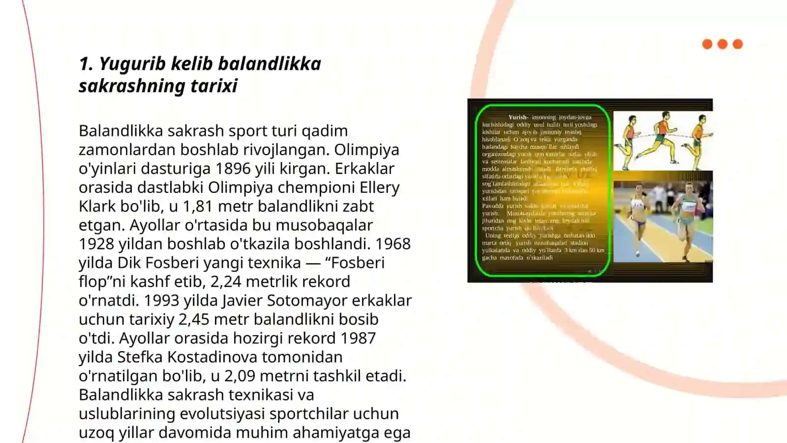 Yugurib kelib balandlikka sakrash texnikasini oʻrgatish 3