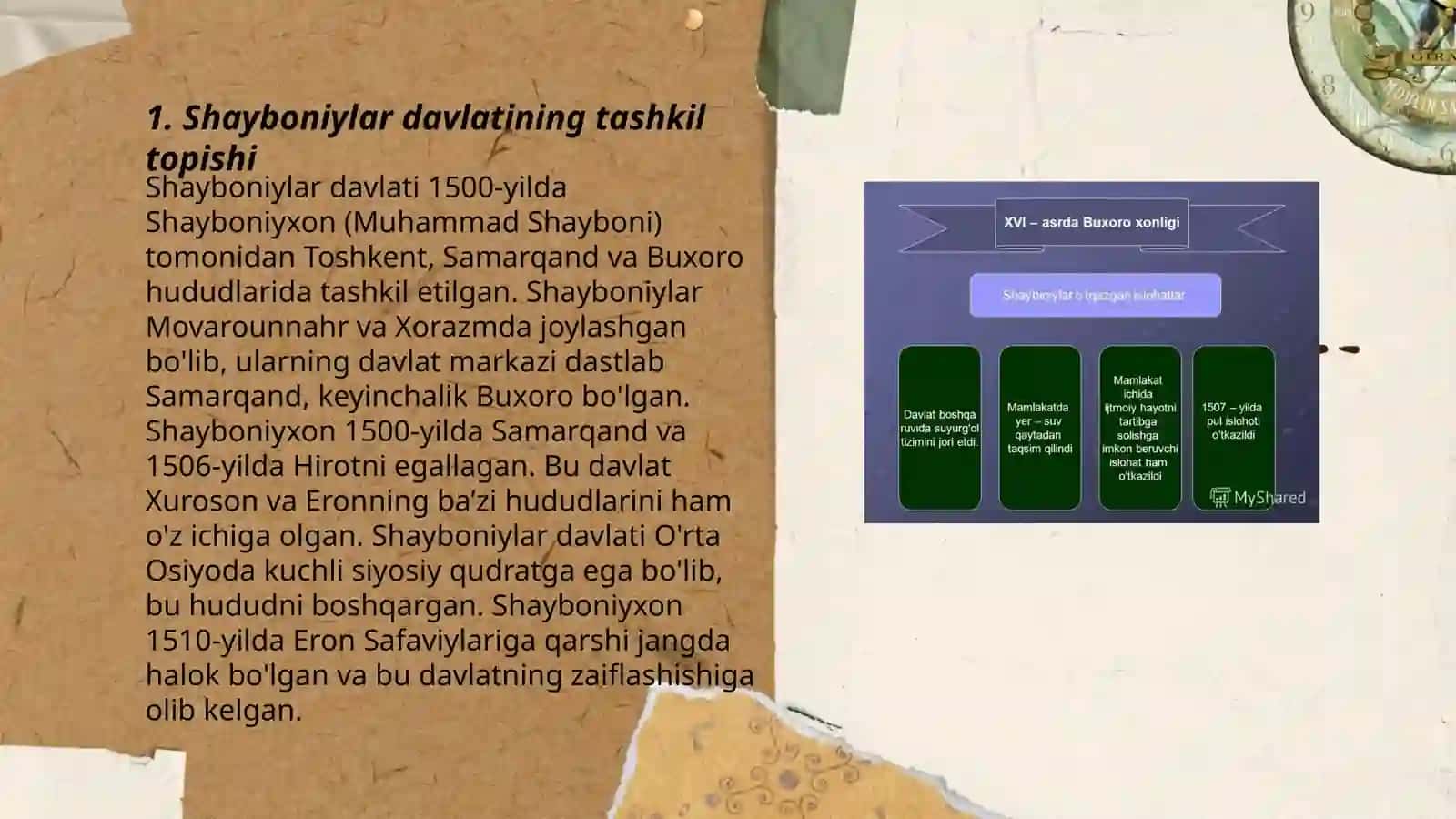 Shayboniylar davrida oʻrta Osiyo 3