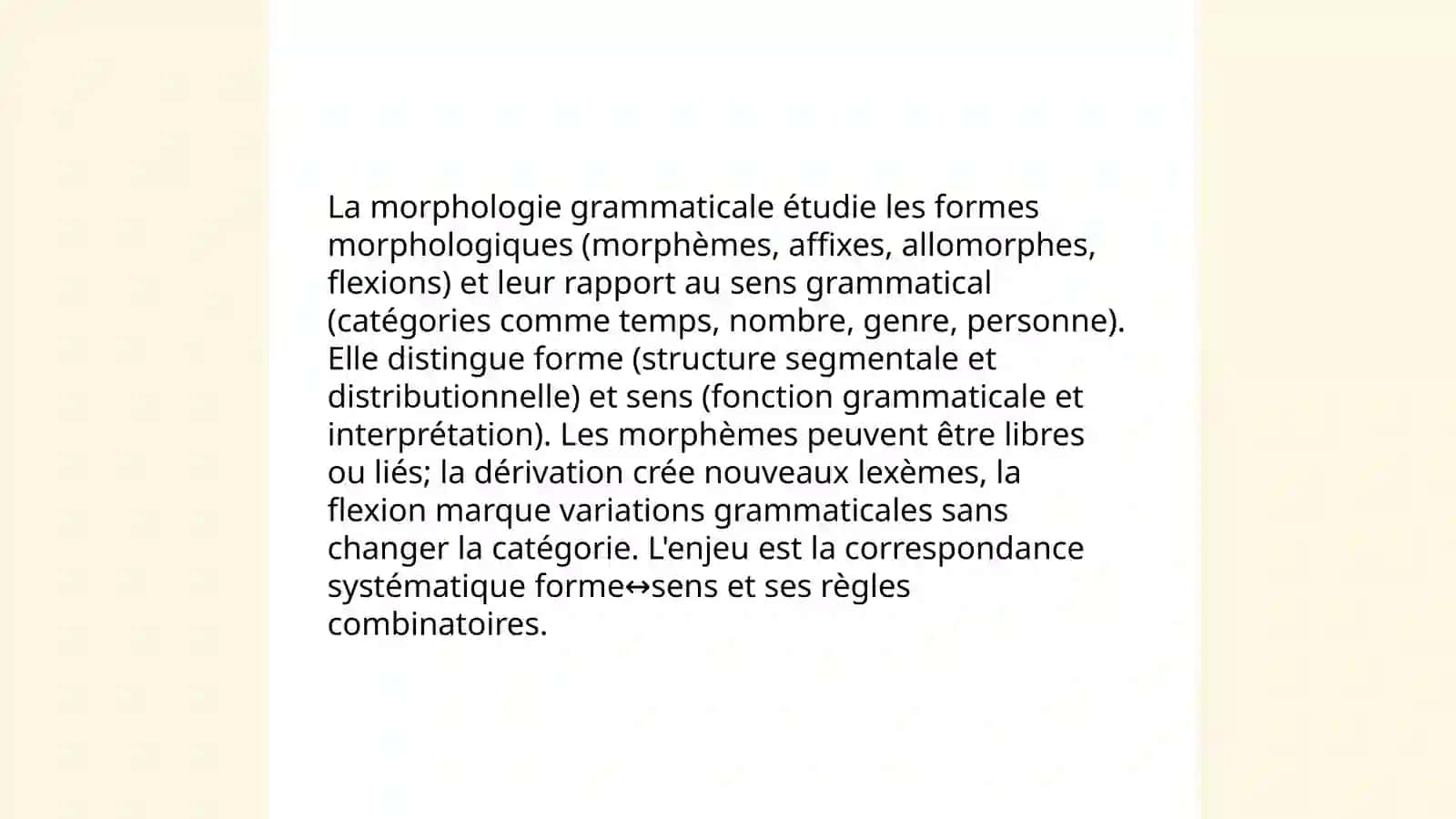 Morphologie. La forme garmmatik et la sens garmmatikal 3