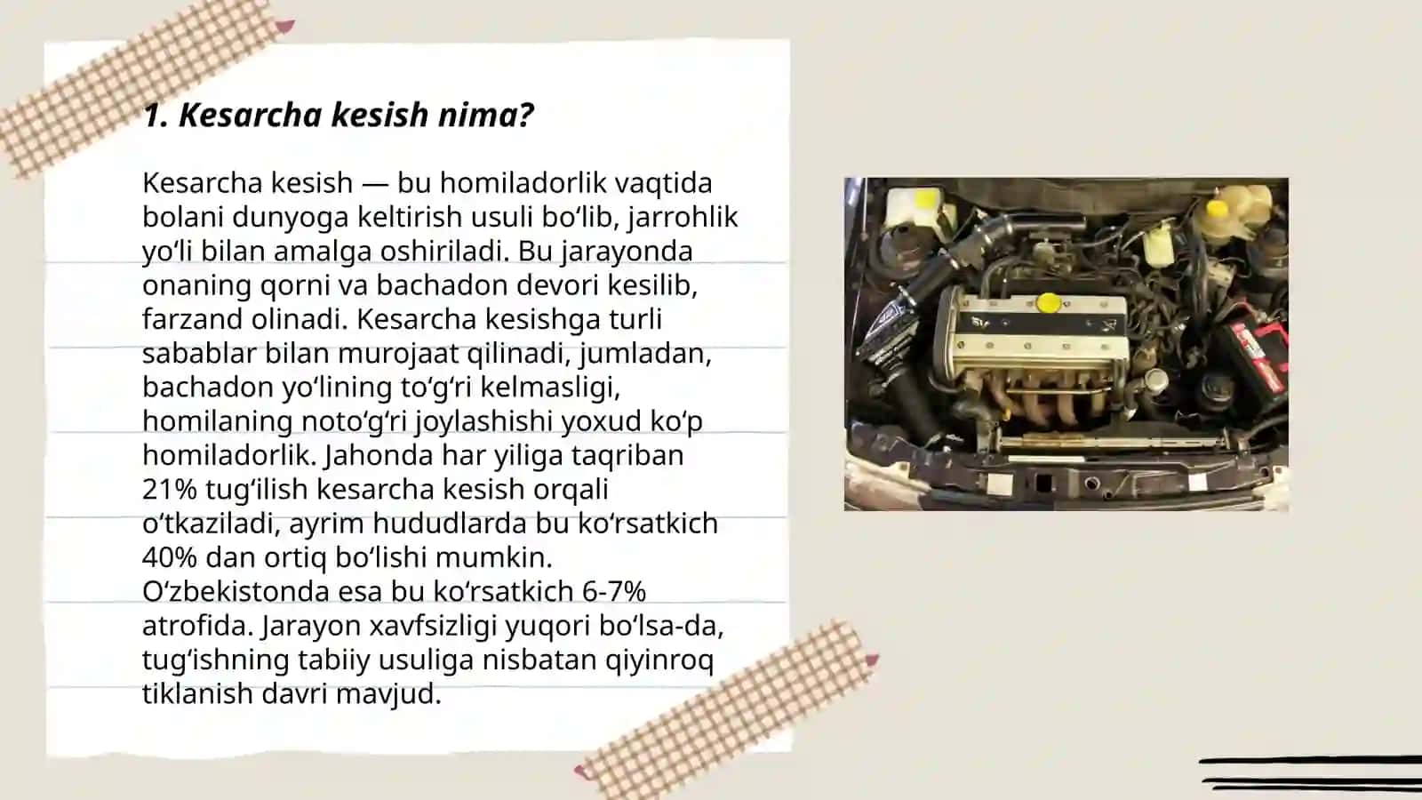 Kesarcha kesish laparotomiyada, turlari, ko’rsatmalari va qarshi ko’rsatmalar 3