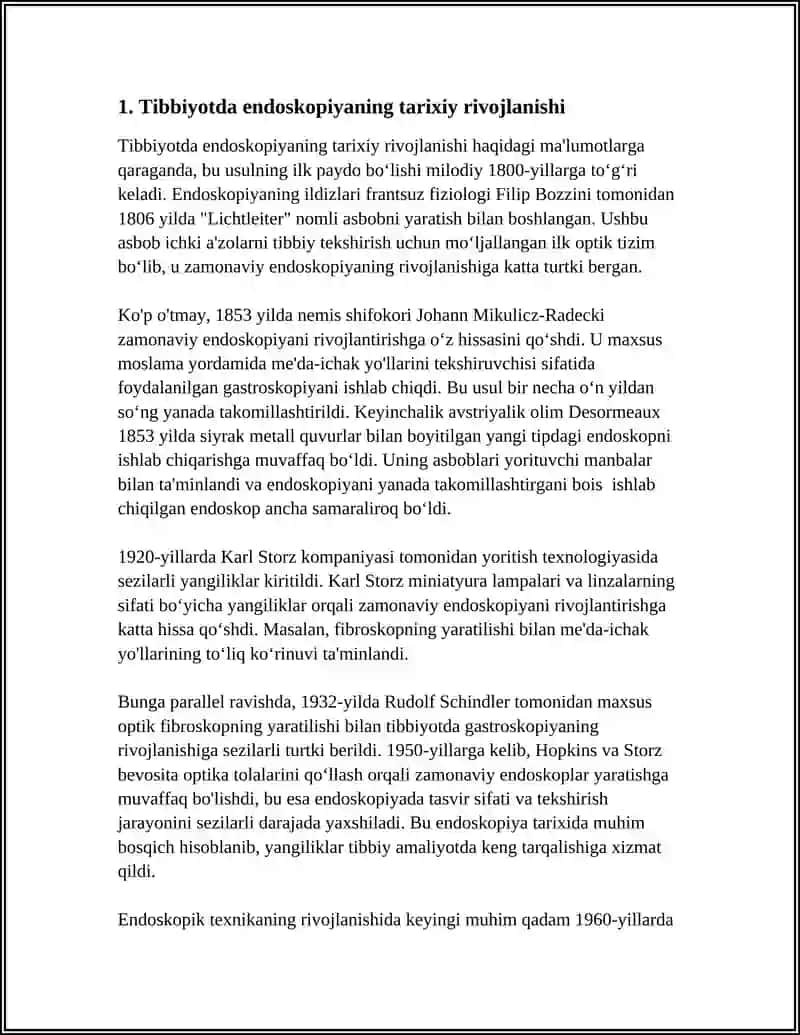 TIBBIYOTDA ENDOSKOPIK USULLARNING QO'LLANISHI 3