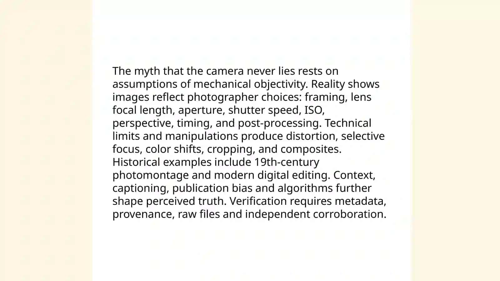 The camera never 3