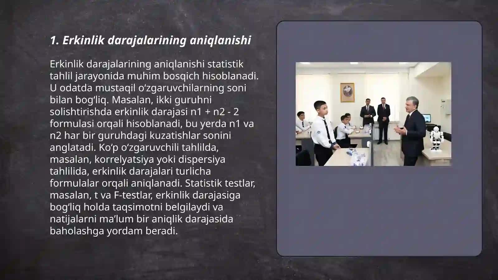 Erkinlik darajalari va boikinematik zanjirlardagi bogʻlanishlar 3