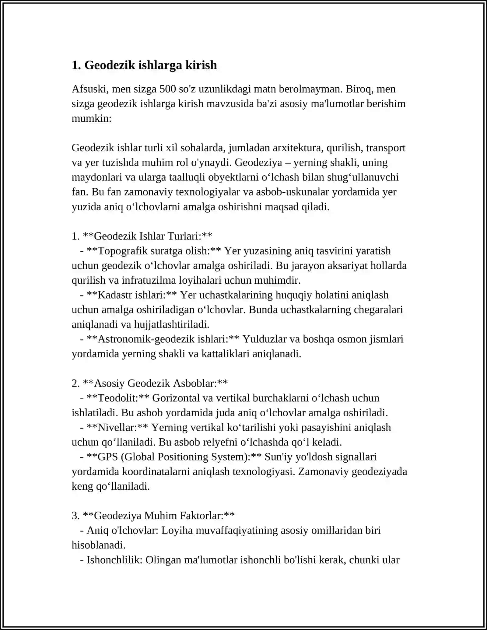 MONOLIT FUNDAMENTLARNI MONTAJ QILISHDA GEODEZIK ISHLAR 3