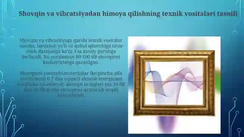 Shovqin va titrashdan ximoyalash tehnik vositalarining gruxlash va tuzilishini o’rganish 3