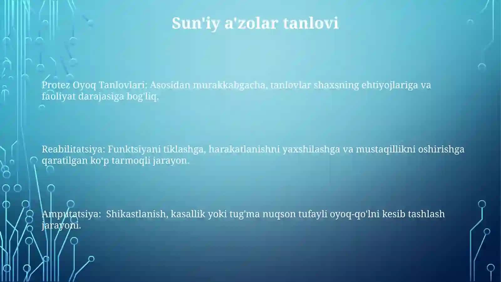 Protez Oyoq Tanlovlari 3