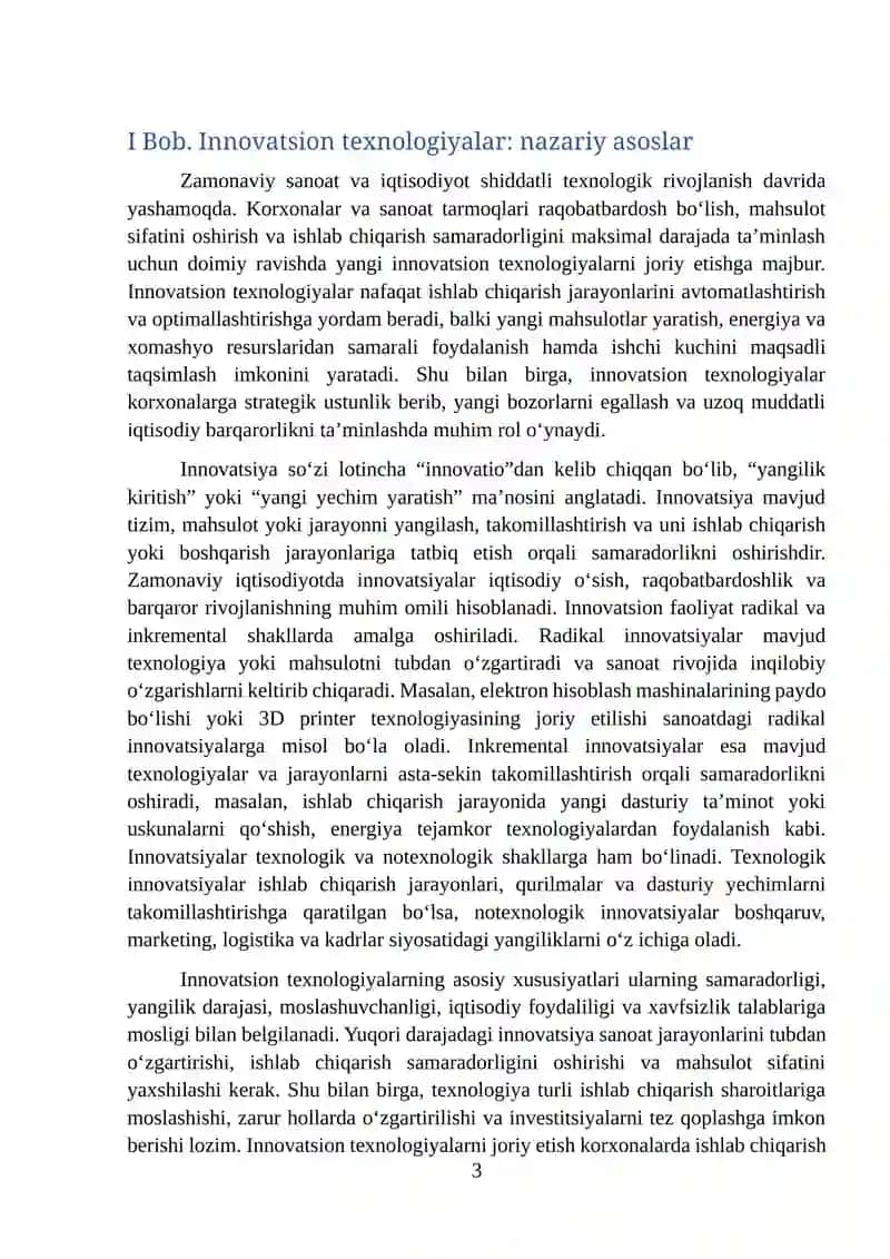 Innovatsion texnologiyalarni sanoat tarmoqlariga joriy etish 3