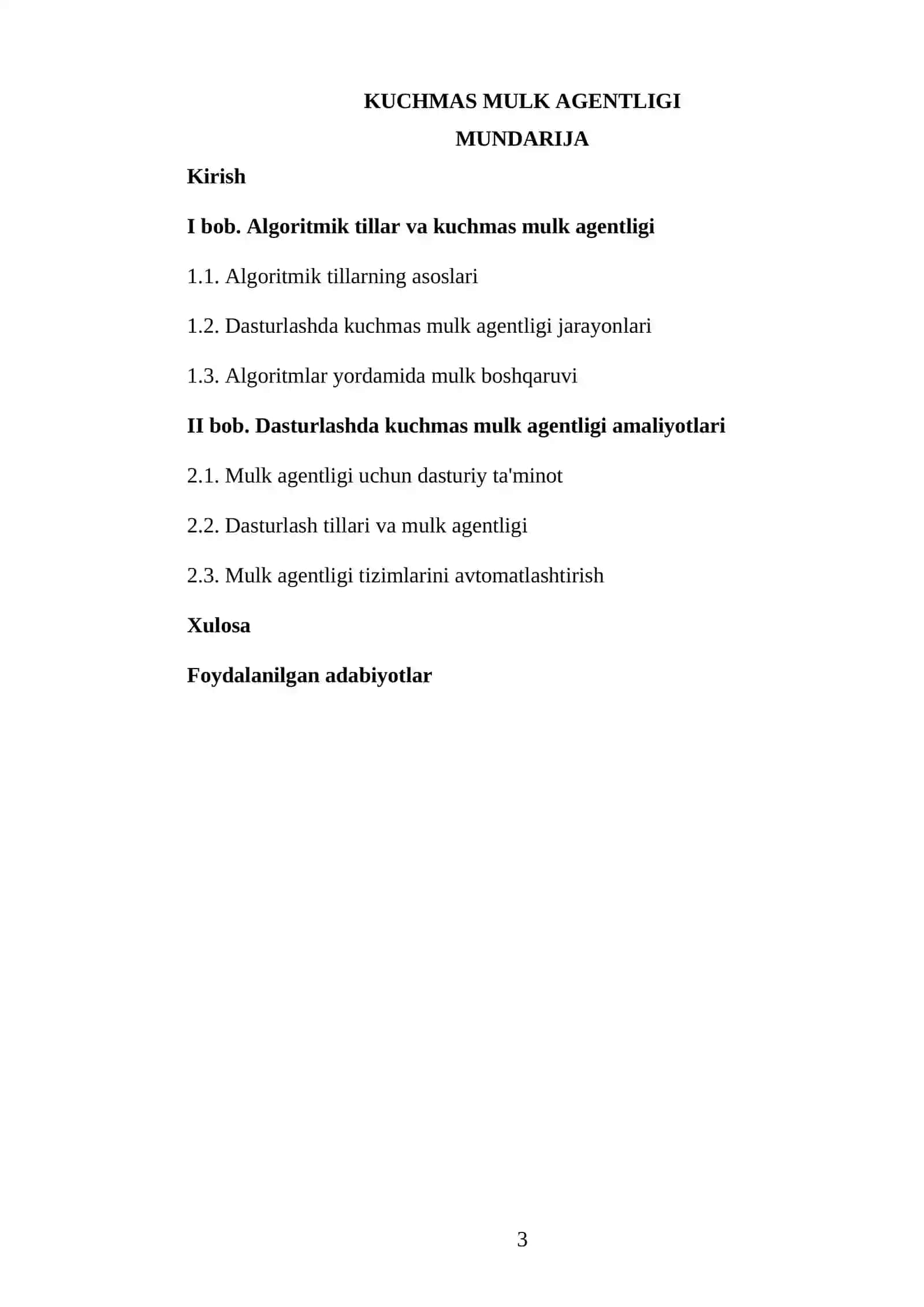 Kuchmas Mulk Agentligi 3
