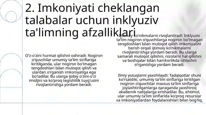 Imkoniyati Cheklangan Bolalarni Inklyuziv Ta'Lim Va Tarbiyalash Konsepsiyasi 3