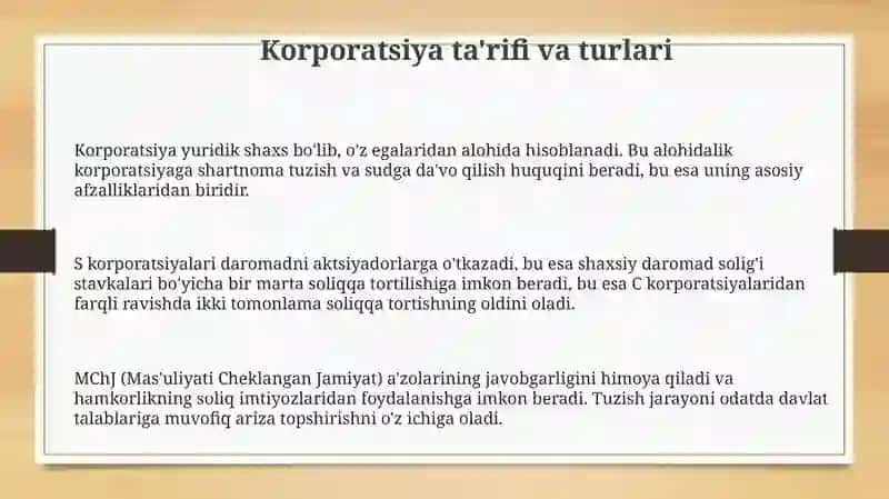 Korporatsiyalar: Ta'rif, Turlari va Tuzilishi 3