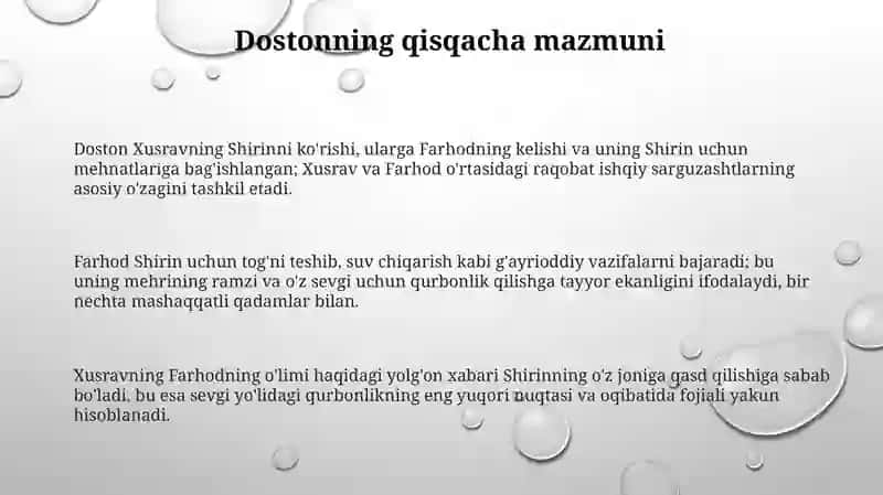 Farhod va Shirin dostoni 3