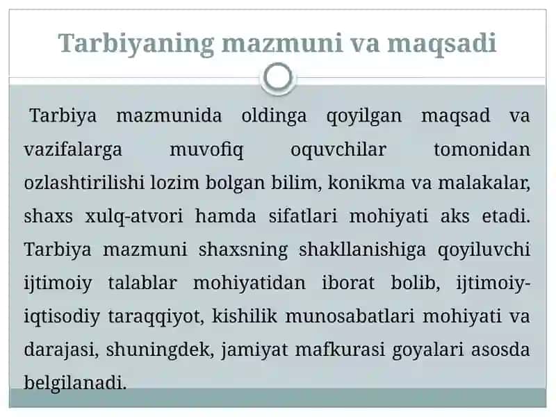 Tarbiyaning mazmuni va uning yo`nalishlari 3