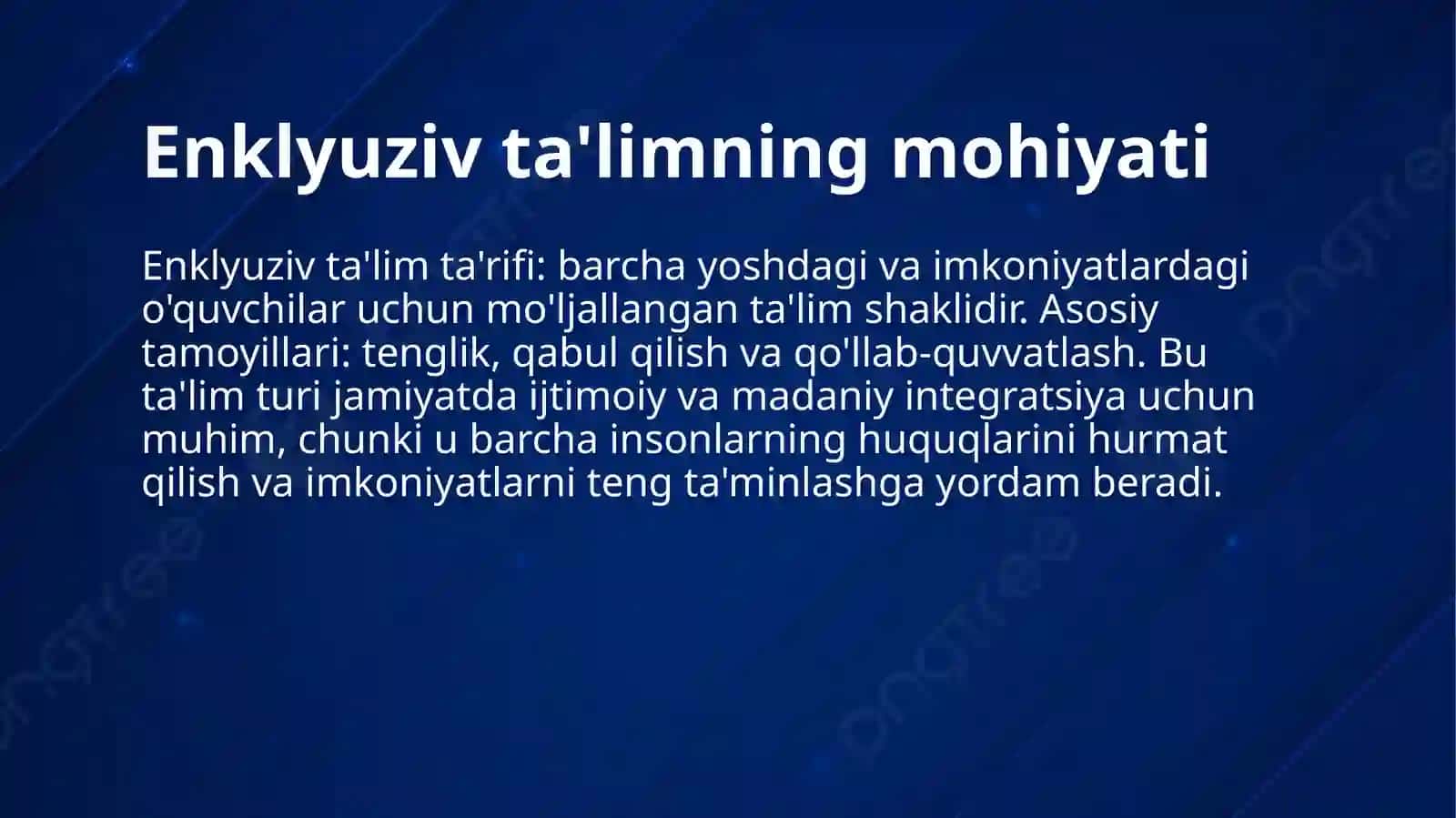 Enklyuziv va birgalikda o'qitishlarning asosiy farqlarini asoslash 3