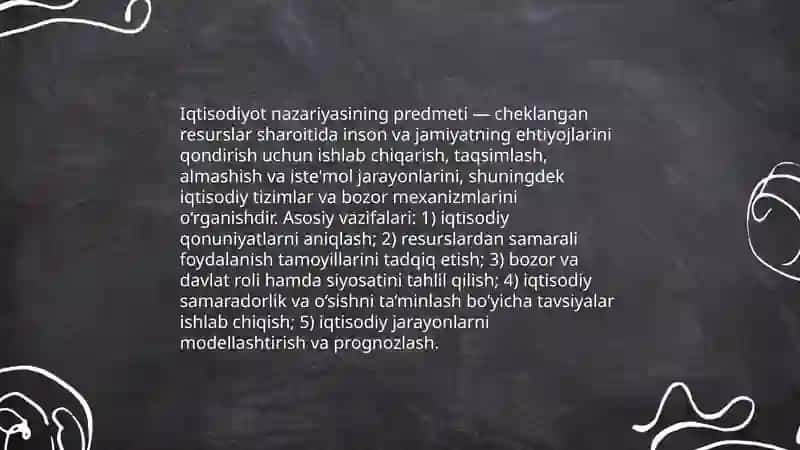 Iqtisodiyot nazariyasining predmenti va o'rganish usullari 3