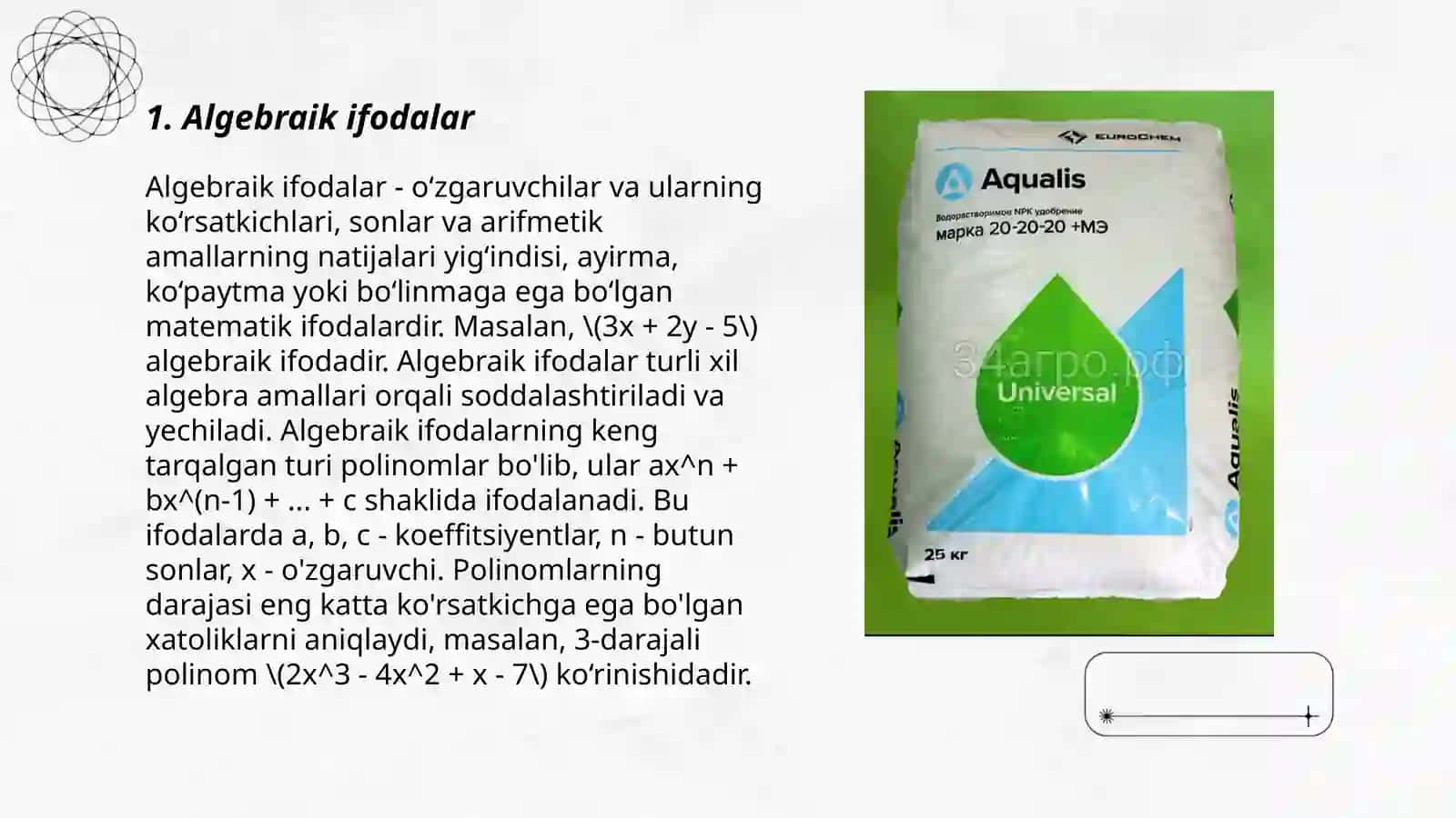 Algebraik ifodalar 3