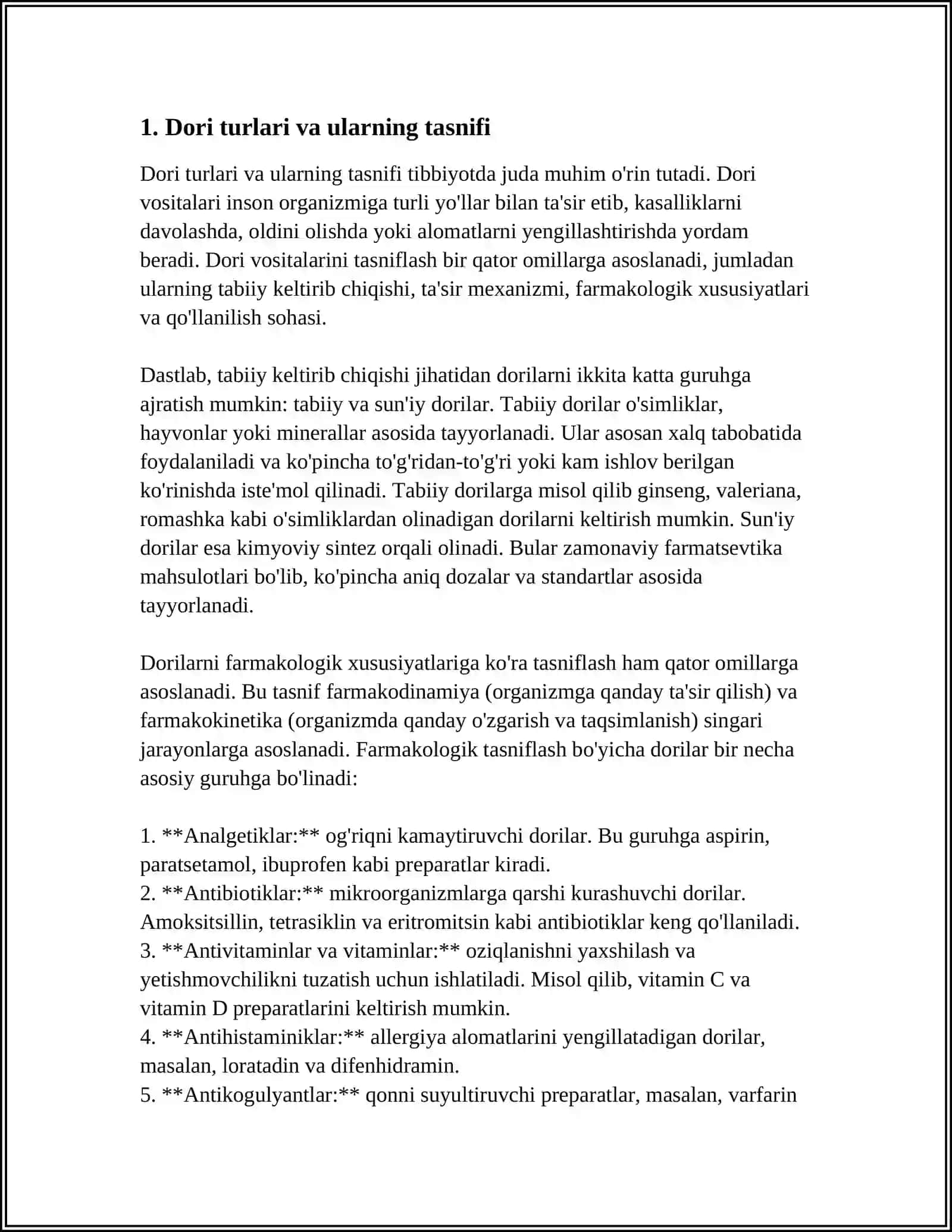 DORI TURLARI TEXNOLOGIYASINING ASOSIY QOIDA VA QO’LLANMALARI 3